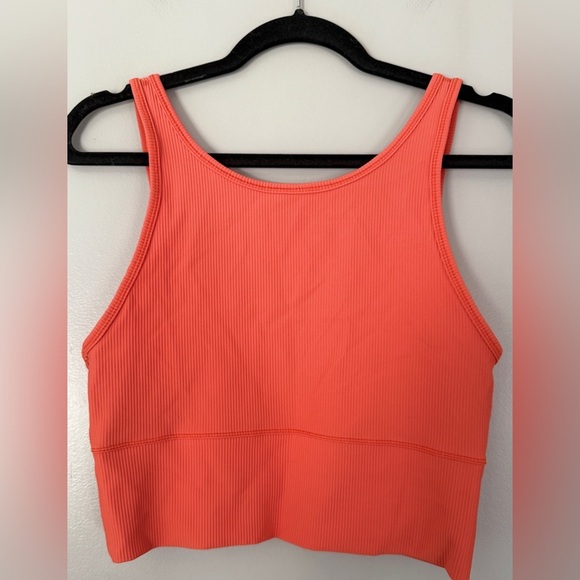 Lululemon Power Pivot Ribbed Coral Cross Tank Top - Picture 4 of 5
